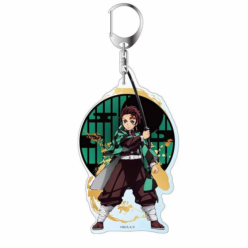 Keychain Pendant Anime Demon Slayer Kimetsu No Yaiba Kamado Tanjirou Double Sided HD Bag Pendant Gift For Fans Cosplay Props Jewelry Gift