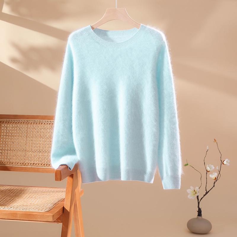 Damski sweter kaszmirowy kaszmir Qinghe 100% kaszmir puszysty ciepły modny szczotkowany
