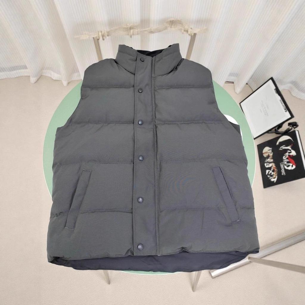 Unisex Black Label Stand Collar Down Vest - Warm, Thickened, Sleeveless, Short Gilet for Autumn/Winter.