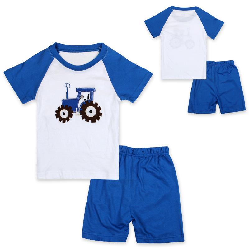 Children's Blue Car Short Sleeve & Shorts Homewear Set