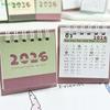 Minimalist Two-Tone 2026 Mini Desktop Calendar,Creative Coil Calendar Planner Desktop Decoration Office Stationery