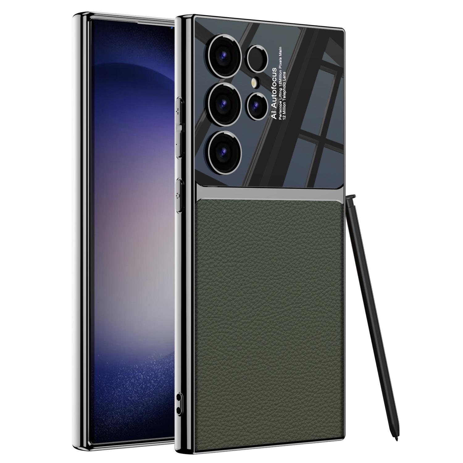 

Samsung S24 Leather Phone Case - Universal for S24, S24+ & S24 Ultra, Electroplated Plain Protective Cover S24