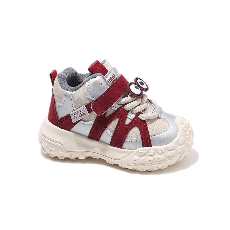 

Детские кроссовки без шнурков зимние ботинки для мальчиков бархатные кроссовки для папы милая подошва-шины для девочек две хлопковые обуви 22-26/5 pairs in one hand красный