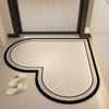 Alfombra de suelo absorbente para baño con forma de corazón de tierra de diatomeas, felpudo de baño, felpudo de entrada, alfombra de secado rápido antideslizante