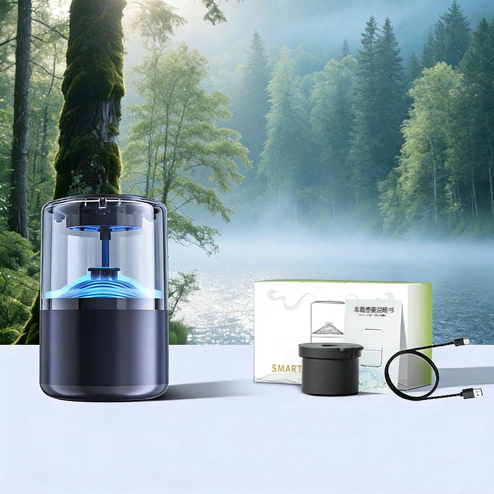 Auto Spray with Timer Ambient Atmosphere Light Smart Car Mist Diffuser Fragrance Machine USB Rechargeable Car Interior Decor