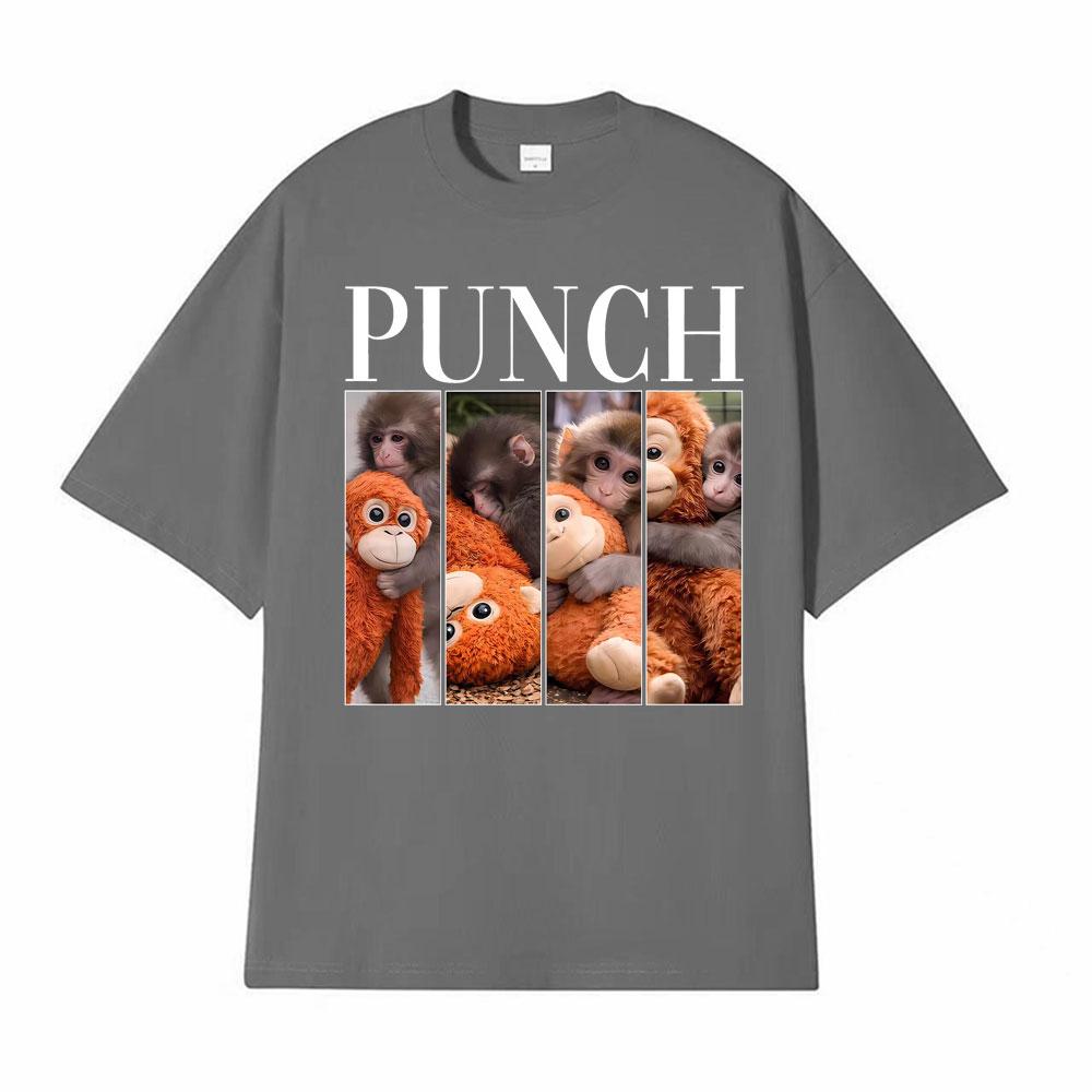 Stay Strong Punch The Monkey Printed T Shirts Unisex Women Oversized Fashion Style Tshirt 100 Cotton Short Sleeve Casual Tshirts