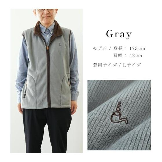 [Special Anminkan] TOROY Men's Boa Fleece Vest, Lined Boa Corduroy Style Full Zip Vest, Brushed, Men's, Father's Day, Cold Protection, Warm, Winter,