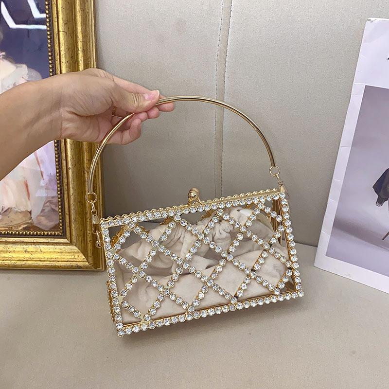 Top Brand Dinner Bags for Women Diamond Shoulder Bag Luxury Designer Crossbody Bag Fashionable Golden Satchel Ladies Bag Setf