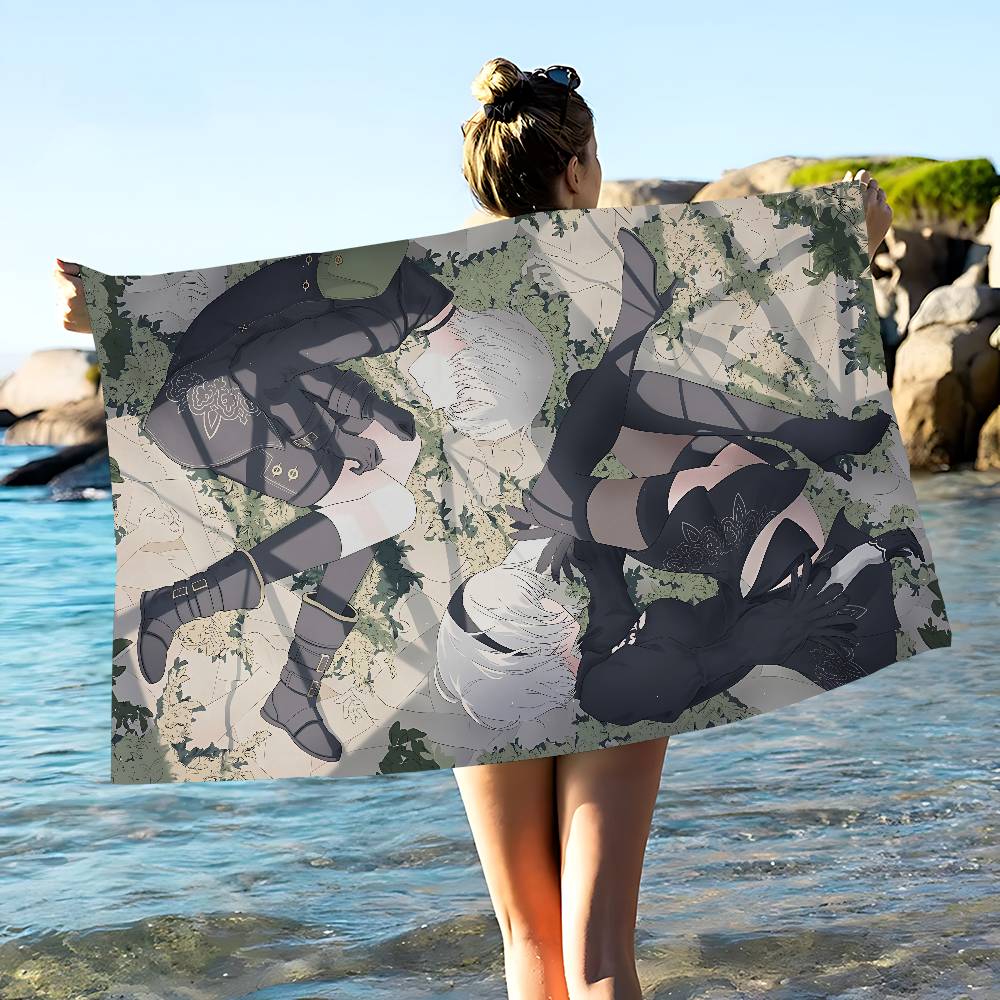 Game Nier Automata Bath Towel Microfiber Soft Water Absorbing Breathable For Girl Kids Decorative Cartoon Beach Towel