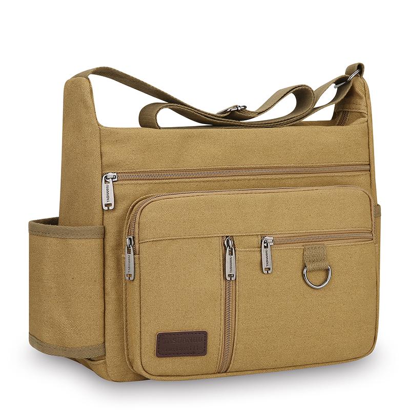 Bolsa Transversal de Lona Vintage para Homens - Bolsa de Ombro Estilosa Tote Mensageiro (Portátil Durável para Viagem e Uso Diário)