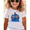 Wellen Dämonenjäger Print modisches lässiges Rundhals Cartoon Baumwoll T-Shirt für Jungen und Mädchen
