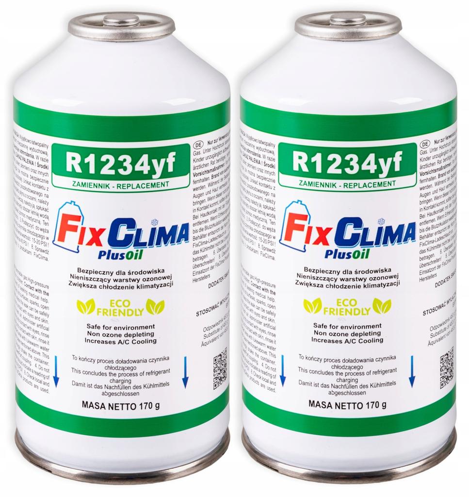 2x GAS ZUM NACHFÜLLEN DER AUTO-KLIMAANLAGE R1234yf