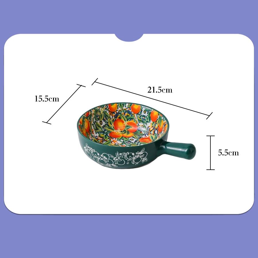 1PC Ceramic Tableware Bohemian Style Retro Home Tableware Creative Dim Sum Plate Fruit Plate Household Goods