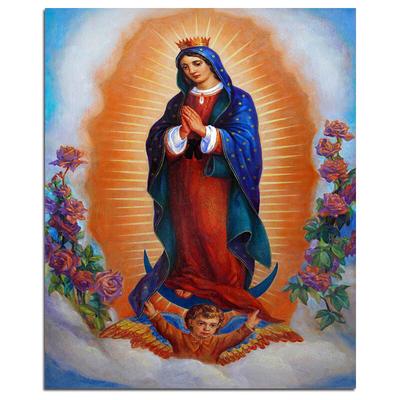 Nostra Signora di Guadalupe Virgen 5D pittura diamante fai da te Religione ricamo diamante rotondo completo