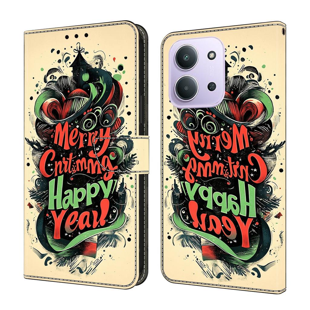 Portemonneehoesje Voor Xiaomi Redmi 15C 5G (EU) (173 mm) / 15C 4G (EU) (173 mm) / Poco C85 4G (173 mm) Opvouwbare Stand Patroon Print Leer Flip Telefoonhoesje