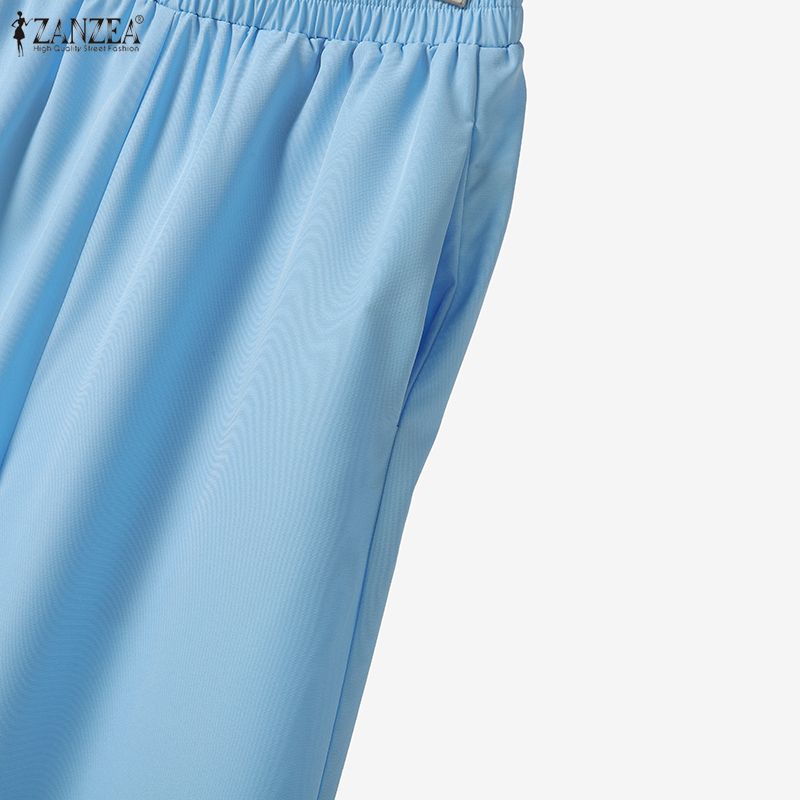 ZANZEA Women Long Sleeve Blouse and Pants Casual Two Piece Suit Sets