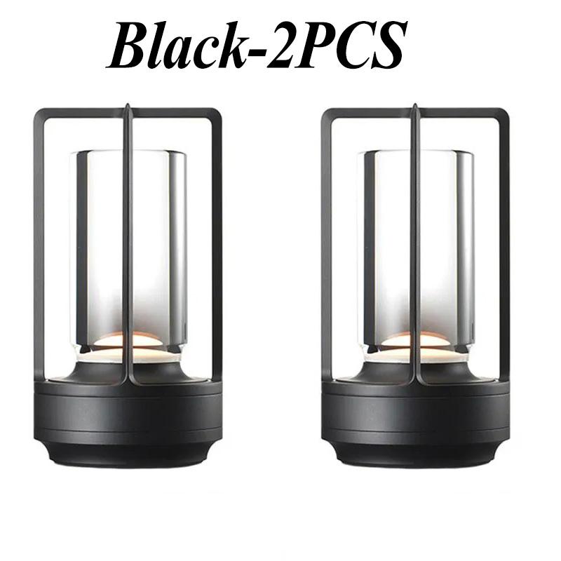 LED Cordless Table Lamp Retro Bar Metal Desk Lamps Rechargeable Touch Dimming Night Light Restaurant Bedroom Home Outdoor Decor