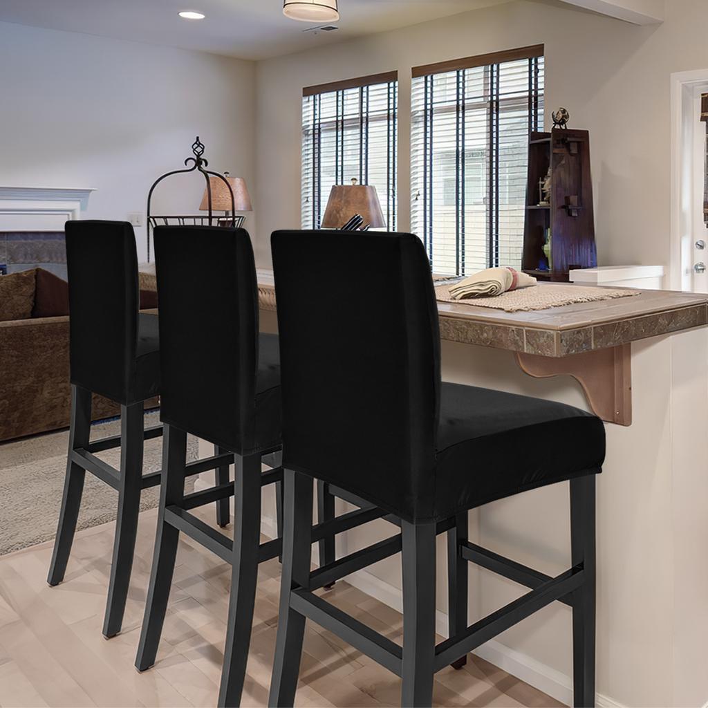 1PC Stool Covers Stretch Short Back Chair Covers Counter Height Chairs Covers for Kitchen Dining Room Cafe Furniture