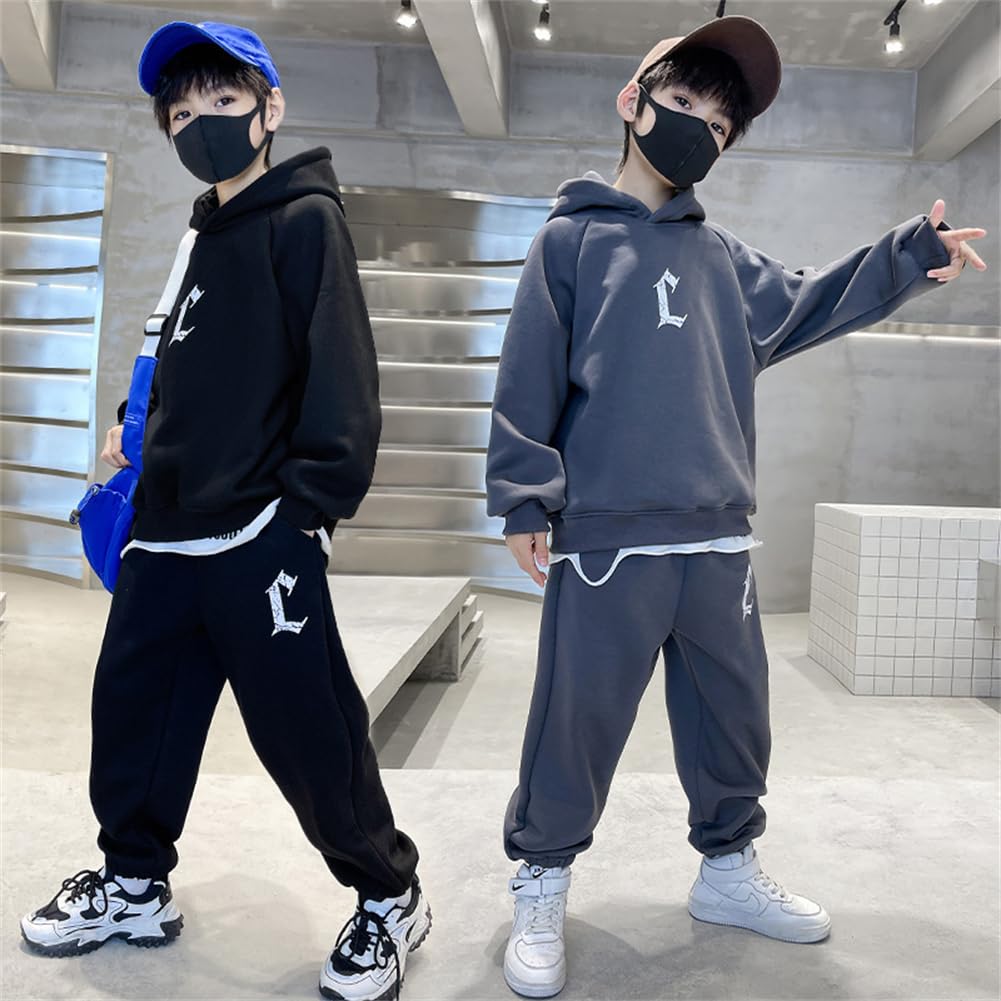 KOSIKINI Long Sports and Casual Sizes and Perfect for Available in sizes and 2-Piece Boys' Set, Hoodie, Sleeves, Pants, Sweatshirt. Spring/Autumn