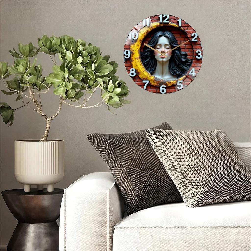 Dining Area 30x30cm Round Glass Wall Clock Enhancing the Ambiance of Meals