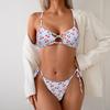 New Swimsuit Women Ins Style Sexy Lace-up Printed Bikini Swimsuit Bikini