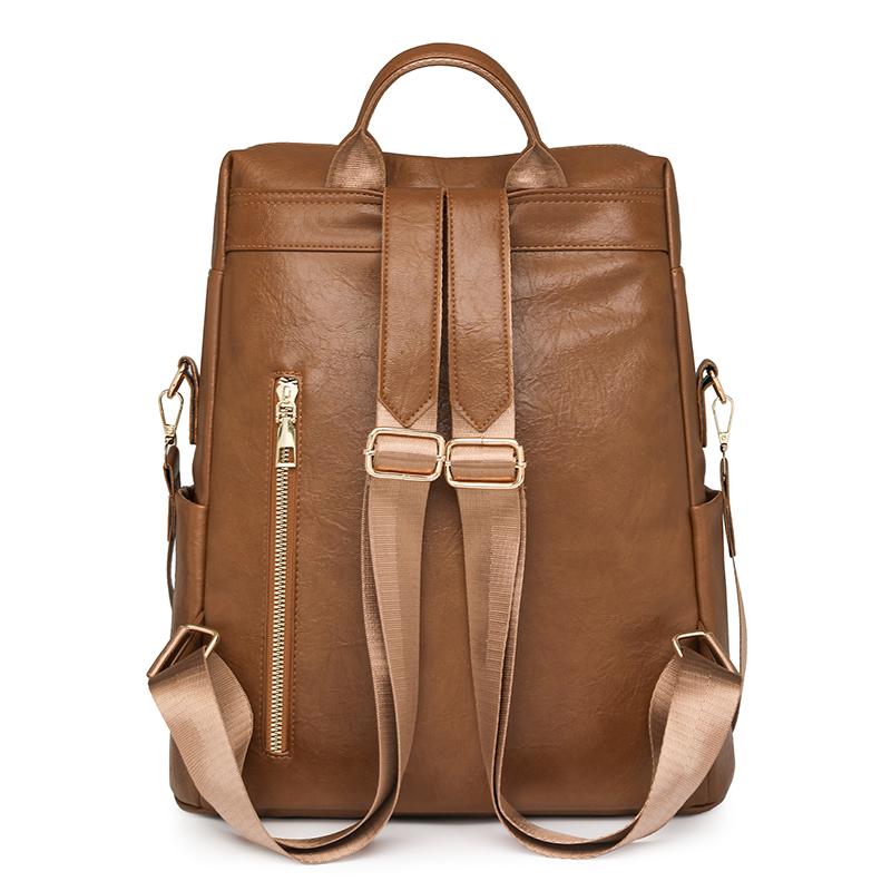 Women's Backpack Large Capacity Soft Leather Retro Backpack Travel Computer Bag
