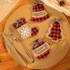 4pcs Cartoon Cutlery Pocket Bag Christmas Tree Ball Dinnerware Sleeve  Party Favors