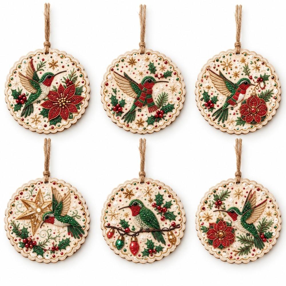 6 stuks DIY Ambachtelijke Parel Diamant Schilderen Kit Kerstman Kerstboom Hangend Ornament Kerst Thema