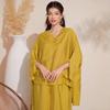 Summer 2025 Women's Solid Batwing Sleeve Two-Piece Set