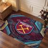 Tappeto in Velluto di Cristallo con Stampa del West Ham United Football, Comodo Assorbente d'Acqua Antiscivolo Tappeto per Pavimenti Interni
