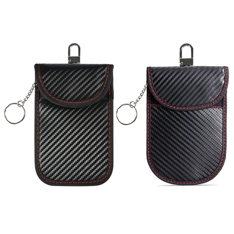Protector Bag for Car for Key Fob Leather Car for Key Signal Blocking Pouch for Case for Car Security Anti-Theft Black R
