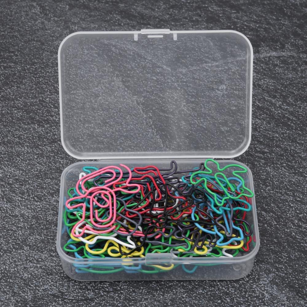 60pcs Plastic-coated Metal Paper Clip 12 Kinds Memo Clips Bookmarks Office Supplies  Office