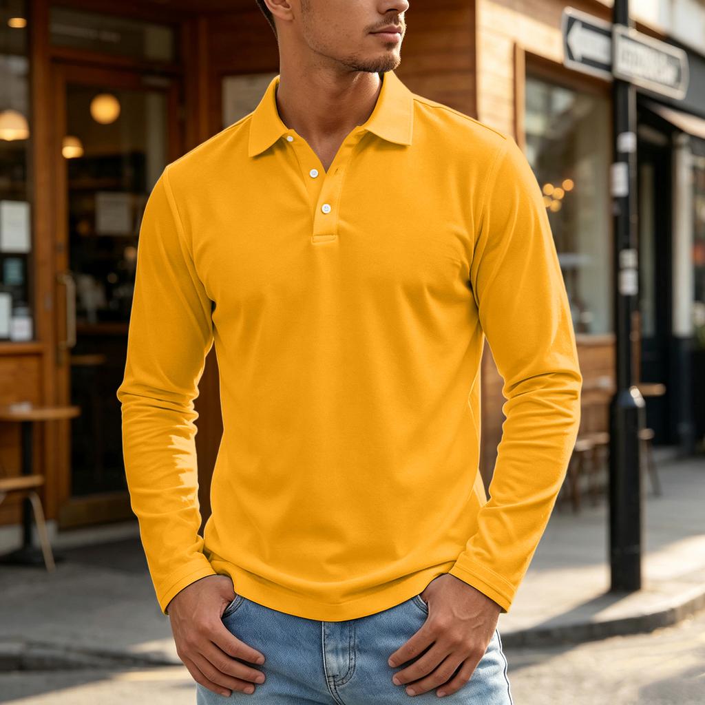 Men's Color Long Sleeve Shirt for Outdoor Casual Wear