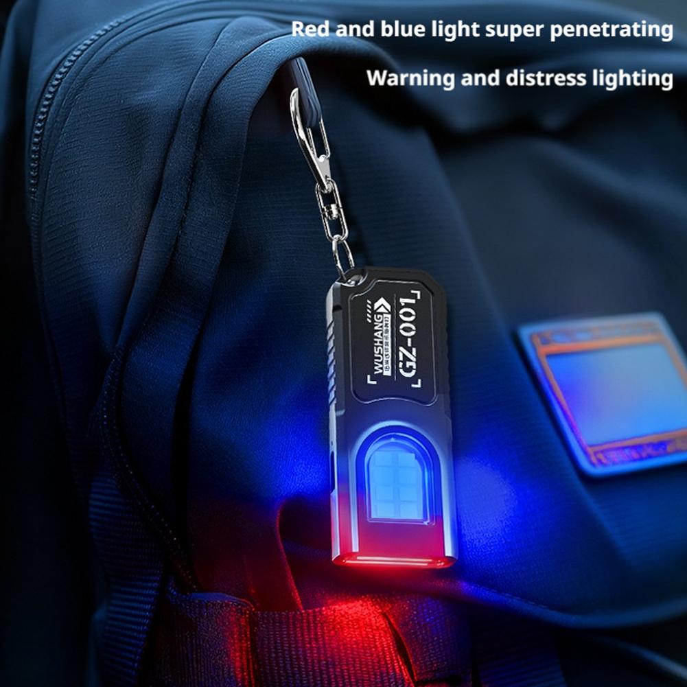 LED Keychain Flashlight Rechargeable EDC Flashlight With COB Mini Torch Light Pocket Lantern Flood Work Light With Magnet