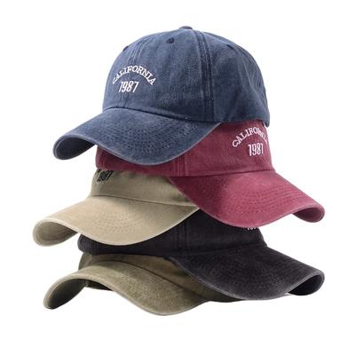 Vintage Bestickte Gewaschene Baseballkappe Unisex Verstellbar Weiches Oberteil Sonnenhut Für Outdoor-Sport Und Freizeit