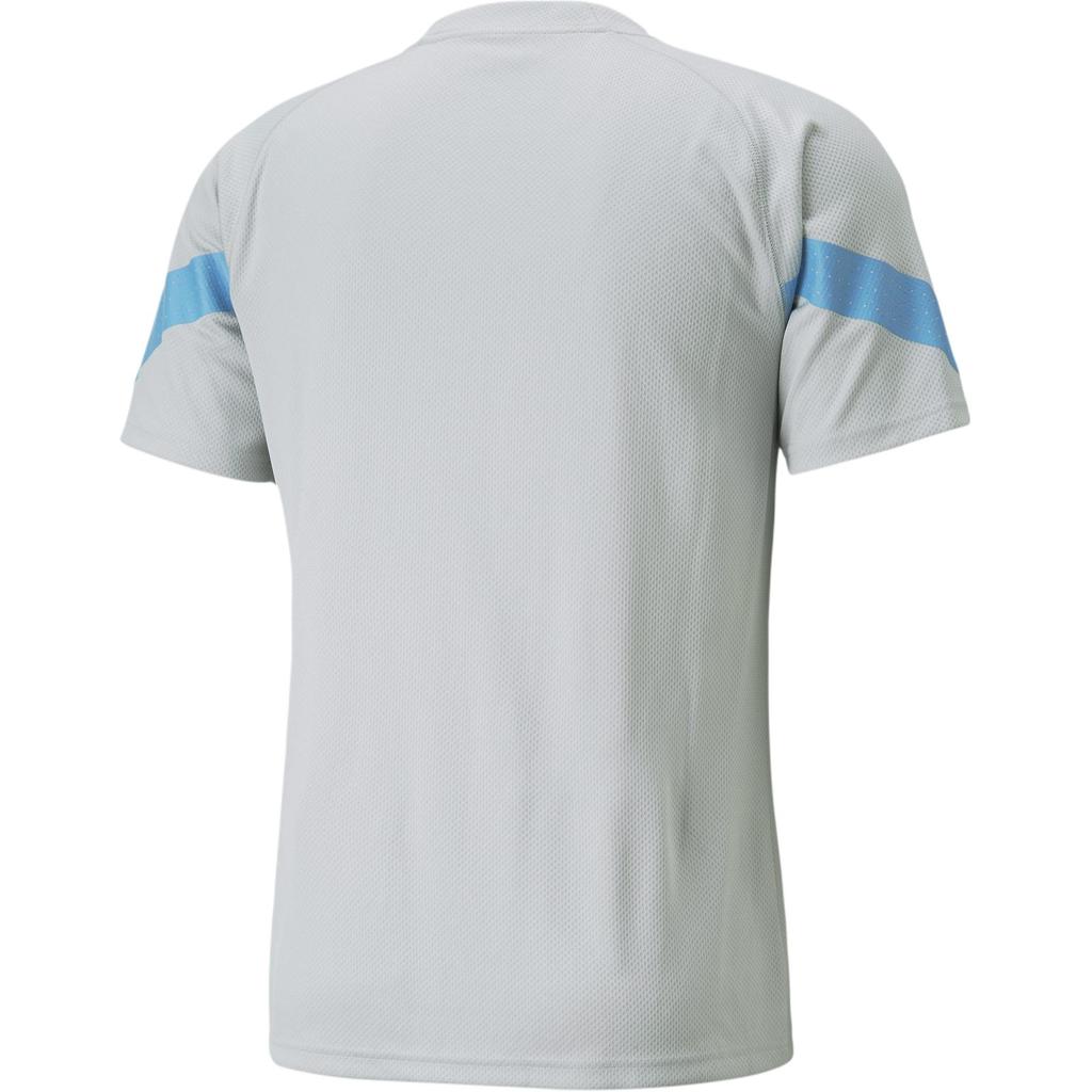 Puma 2022-23 Manchester City Letter V-Neck Fitted Short Sleeve Drop Shoulder T-Shirt Men T-Shirt Gray Purple 767748-14