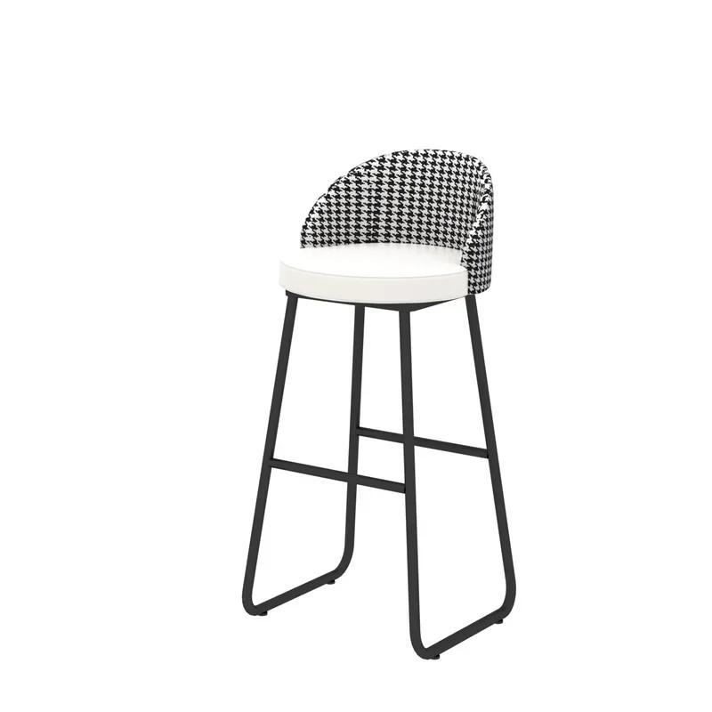 Nordic 65cm Leather Bar Stool – INS Luxury Design with Gold Legs, Backrest, Ideal for Kitchen & Home Bar