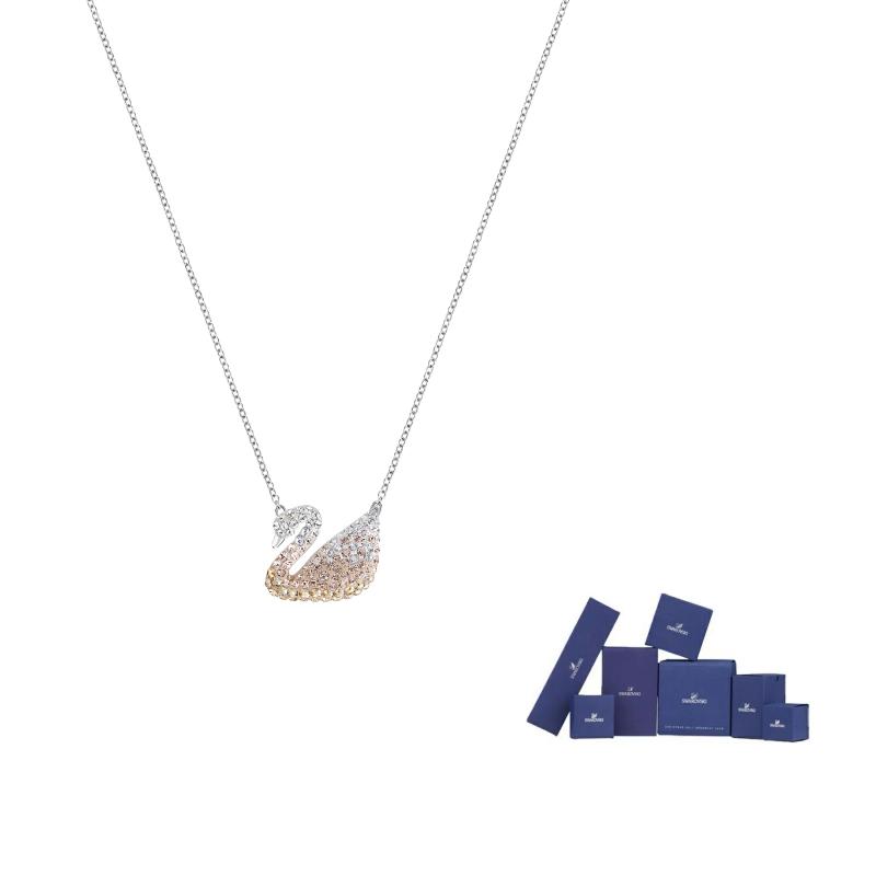 Swarovski Swan Necklaces Womens Gradient Yellow F-Original brand box (color random) королевские желтого