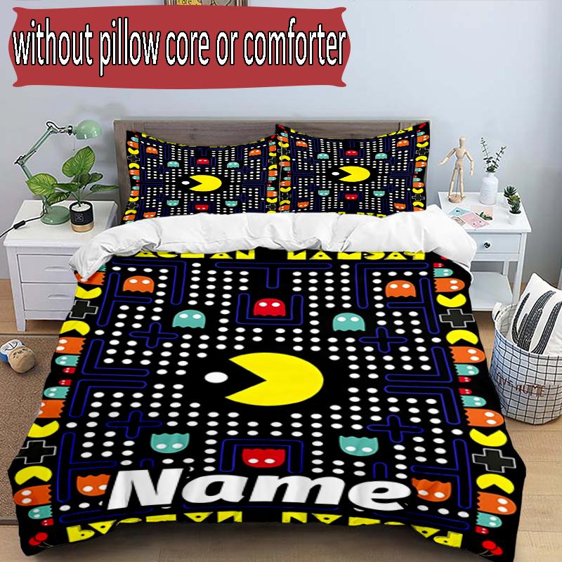 3pcs Duvet Cover Set (1*Duvet Cover + 2*Pillowcase, Without Core), Custom Name PAC Pattern Bedding Set, Home Bedroom Decor Gift