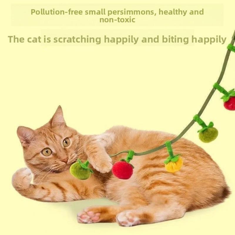 Cat-shaped Mint Toy, Cherry Tomato, Cherry Tomato Bell, Self-entertaining and Boring, Hanging Door, Hairball, Cat Toy Stick