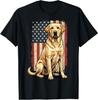 Yellow Labrador Retriever USA Flag Unisex T-Shirt S-5XL K8596