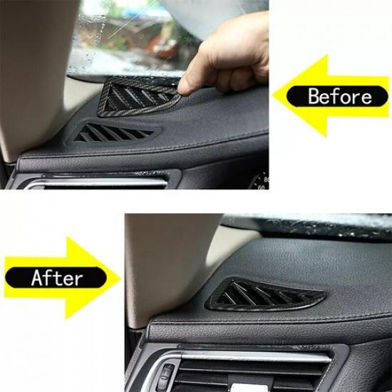 Fiber trument Side Air Outlet Vent Frame Cover Trim For BMW 7 Series 2009-14