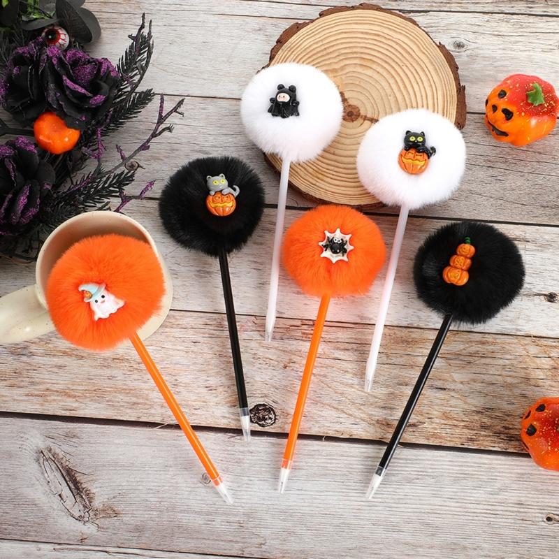 4 Peças Caneta Gel Desenho Animado Halloween Caneta Engraçada para Escrever Materiais de Escritório para Estudante Recompensa de Jogo Suprimentos para Festa de Halloween