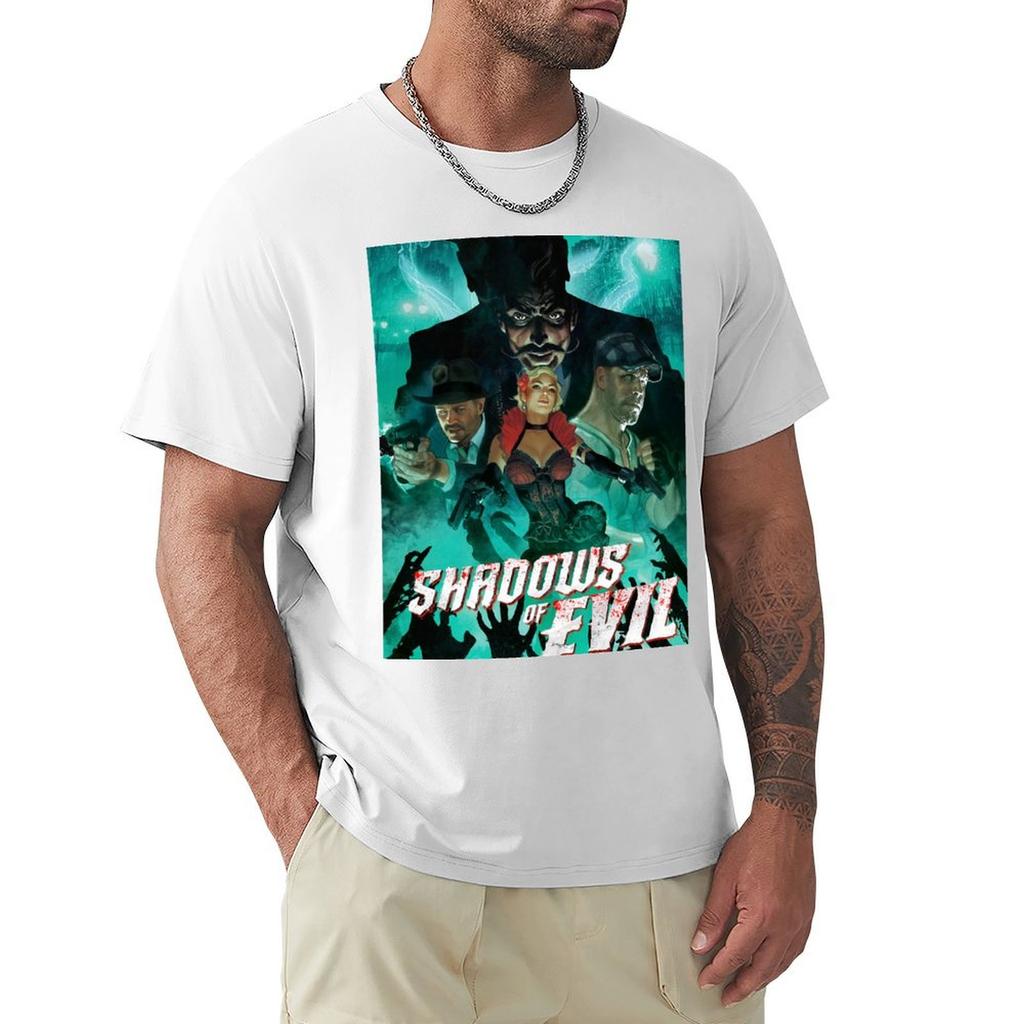Shadows of Evil TShirt Simple Solid Color Crew Neck Tee