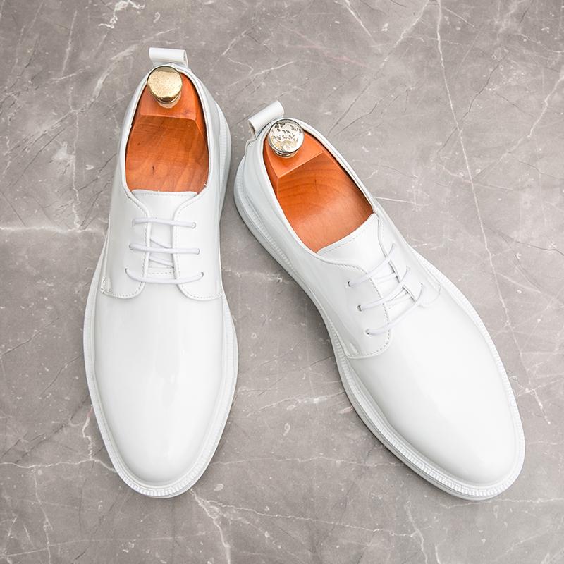 Rochie de mireasa Pantofi albi Pantofi barbati din piele business pantofi de lux din piele lacuita pentru barbati pantofi clasici cu siret de petrecere eleganta