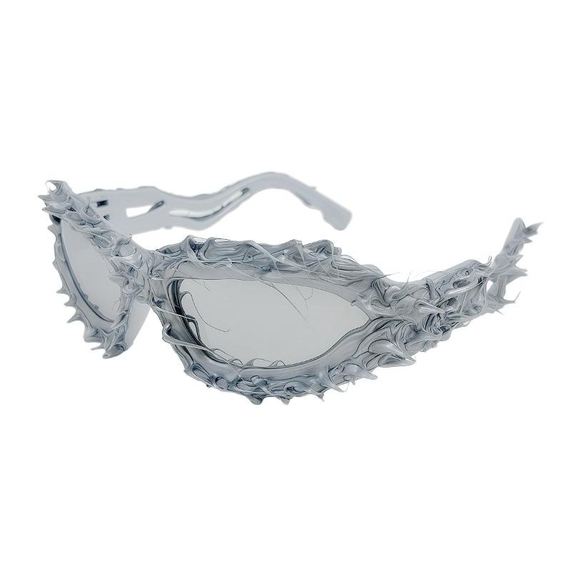 Futuristic Personality Punk Y2K Sunglasses Women European and American Party Hip Hop Sunglasses Epoxy Special-shaped Sunglasses Men