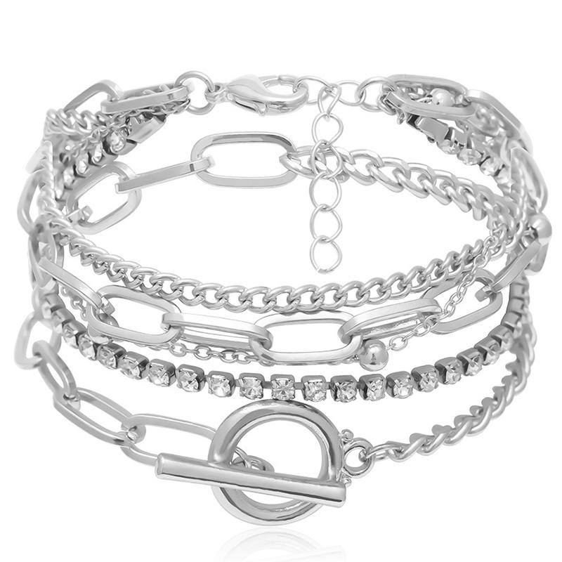 foxanry 5 Pcs Geometric Bracelet Jewelry Sets For Women Creative Vintage Trendy Birthday Accessories Gifts