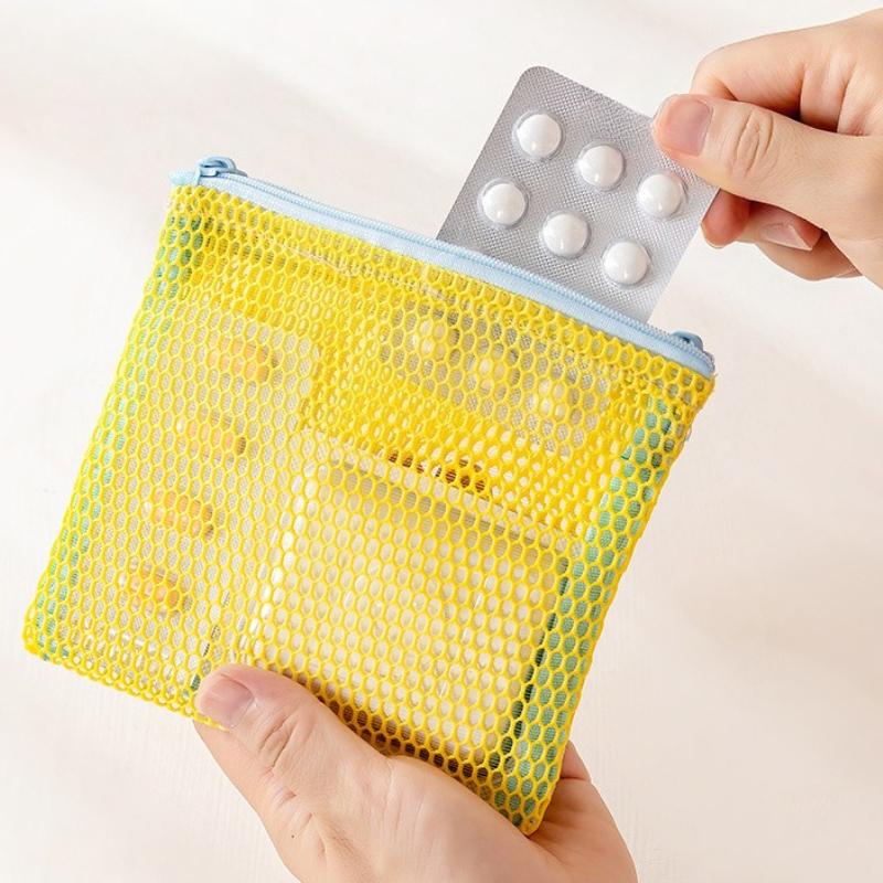 Mesh Travel Cosmetic Bag Portable Makeup Storage Bag Purses Women Large Capacity Zipper Make Up Organizer Storage Clutch