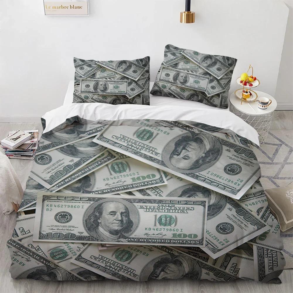 

Комплект постельного белья с принтом «Деньги» и «Золотые монеты», мягкий, удобный, двуспальный, размера «king-size», для подростков и взрослых 70x133cm 2pcs