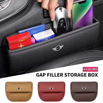 Leather Car Seat Gap Storage Box For Mini Cooper JCW Works Hatch F54 F55 F56 F57 F60 R50 R52 R53 R55 R56 R57 Auto Acesssories